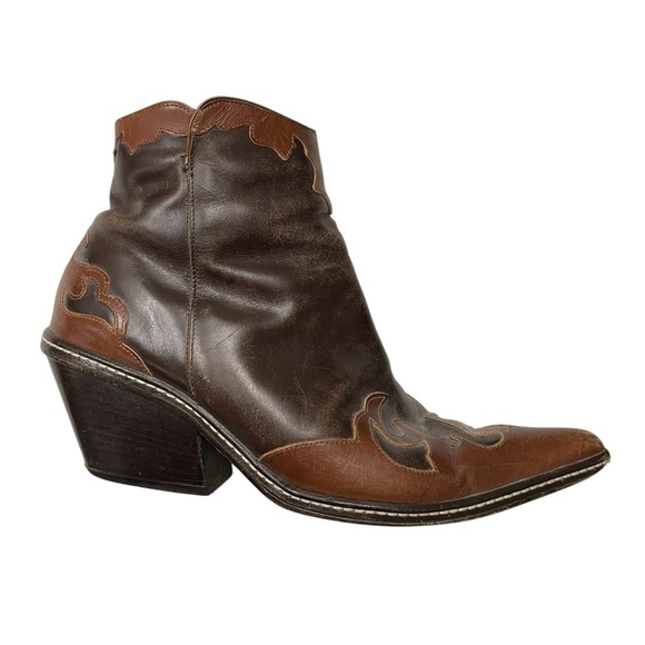 Donald J. Pliner Two-Tone Brown Ankle Boots size 8.5 - Picture 3 of 12